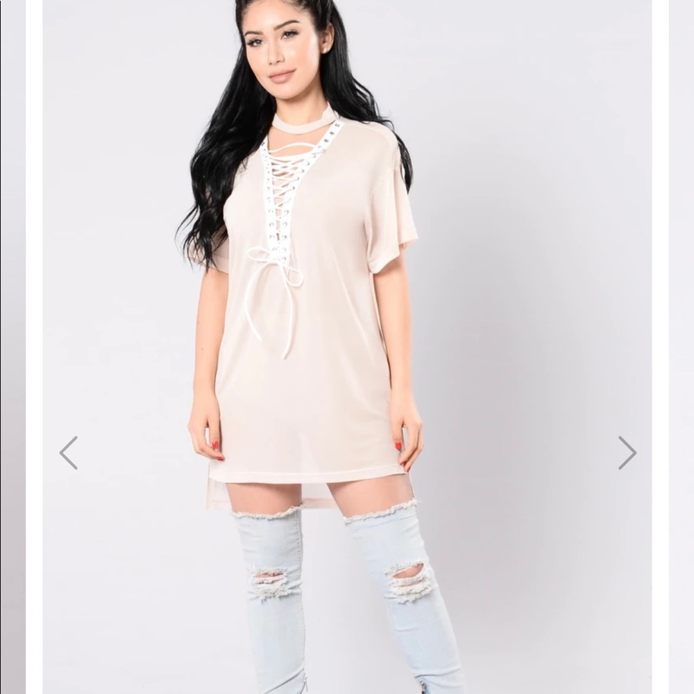 Tie up tunic top